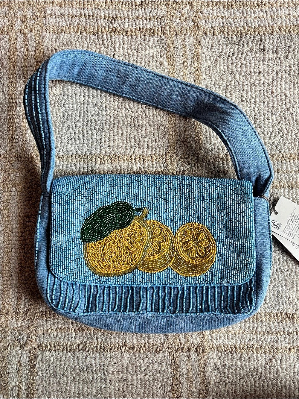๐ Beaded Lemon Shoulder Bag